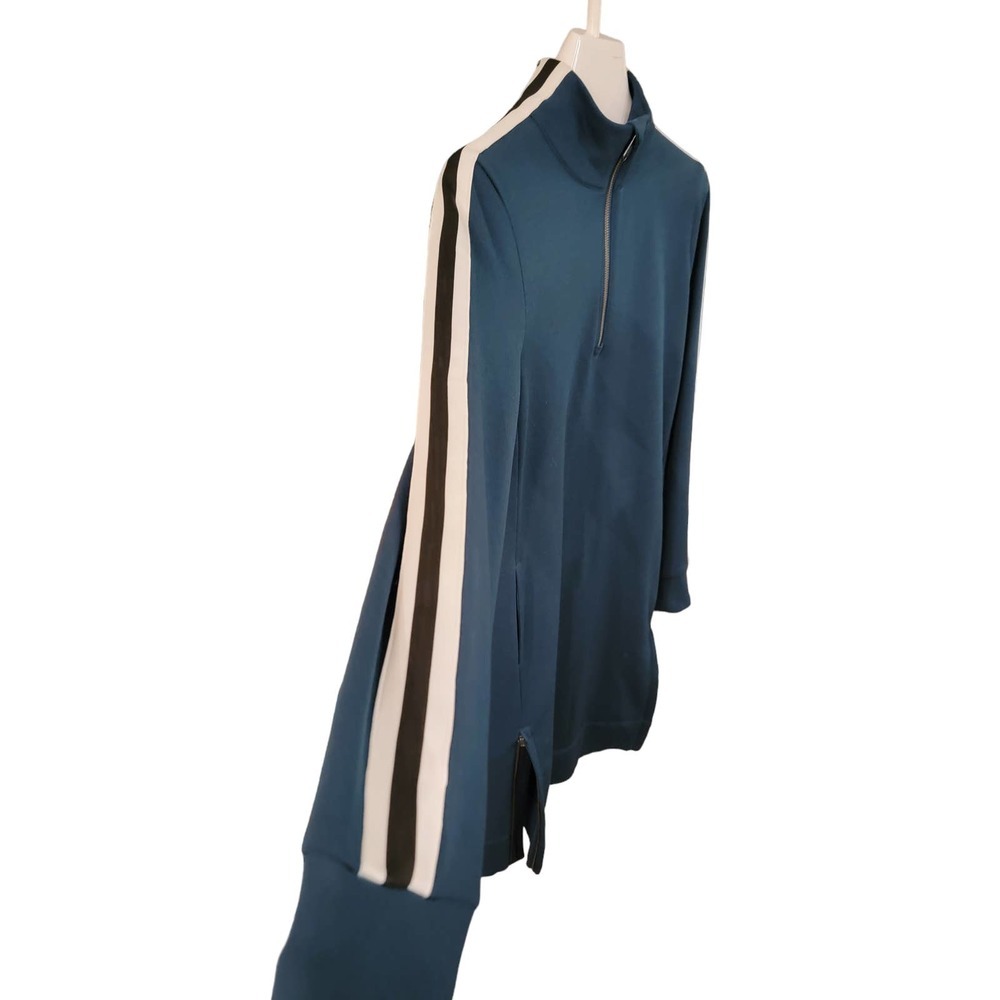 Athleta Oceanic Teal Blue Crosstown Side Stripe Dress